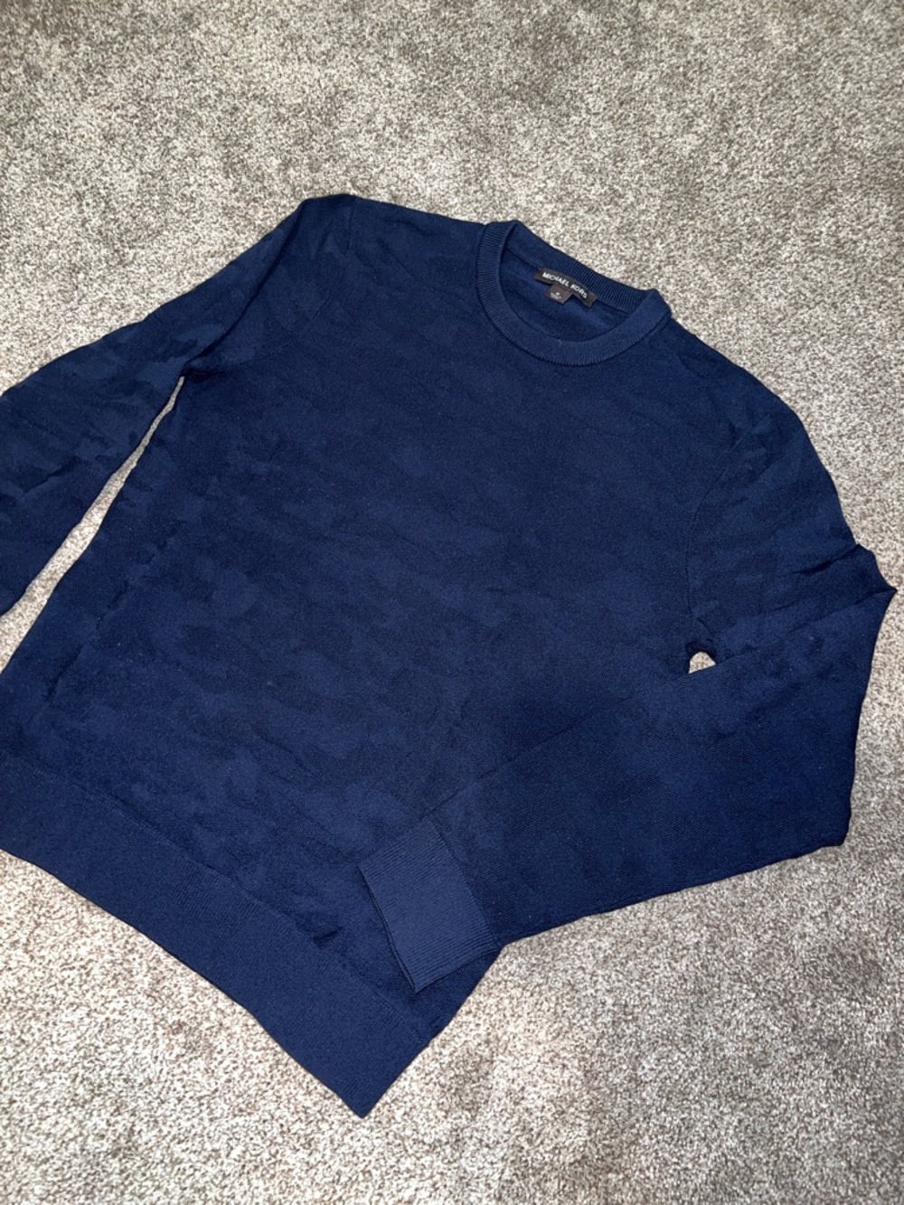 Michael Kors Men's Navy Camouflage Crewneck Sweater - Unbranded